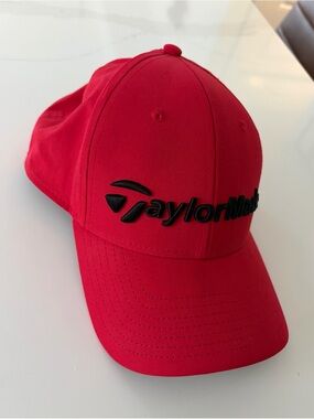 TaylorMade Red Golf Hat with Black Logo